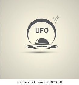 Ufo flying saucer vector icon isolated on background. Ufo logo design template