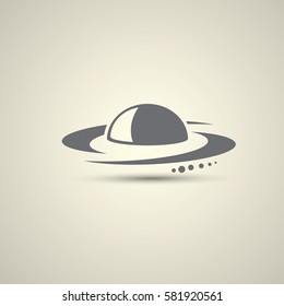 Ufo flying saucer vector icon isolated on background. Ufo logo design template