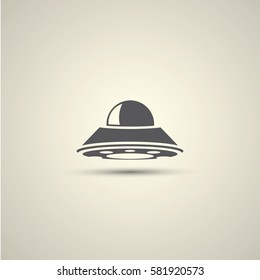 Ufo flying saucer vector icon isolated on background. Ufo logo design template