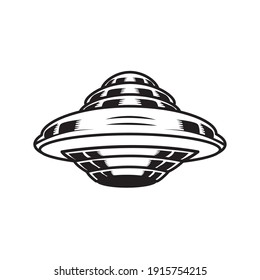 ufo flying space drawn isolated icon vector illustration design