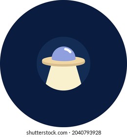 UFO flying in space, illustration, vector, on a white background.