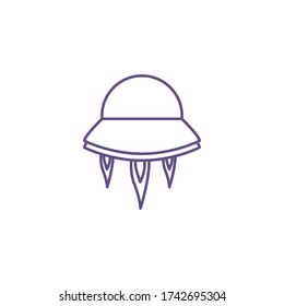 ufo flying space isolated icon vector illustration design