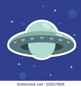 ufo flying in space outer scene
