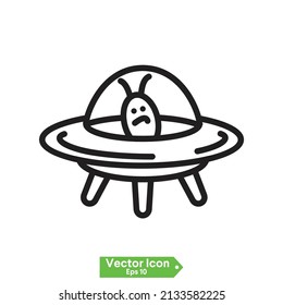 ufo flying spaceship icon, Space Aliens. UFO icon.