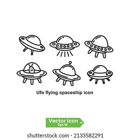 ufo flying spaceship icon, Space Aliens. UFO icon.