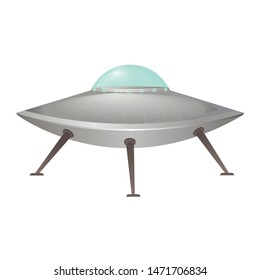Ufo flying spaceship isolated on white background vector illustration eps 10.