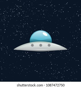 Ilustração do vetor da nave espacial voadora Ufo. Espaço de ícone do elemento de design