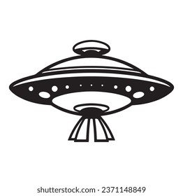 Ufo flying spaceship. World UFO Day. Flying saucer. Vector