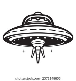 Ufo flying spaceship. World UFO Day. Flying saucer. Vector