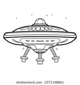 Ufo flying spaceship. World UFO Day. Flying saucer. Vector