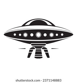 Ufo flying spaceship. World UFO Day. Flying saucer. Vector