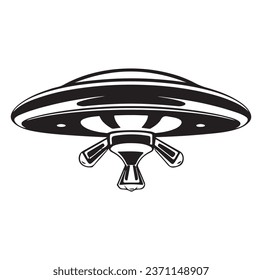 Ufo flying spaceship. World UFO Day. Flying saucer. Vector