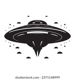 Ufo flying spaceship. World UFO Day. Flying saucer. Vector