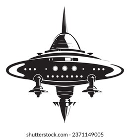 Ufo flying spaceship. World UFO Day. Flying saucer. Vector