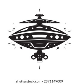 Ufo flying spaceship. World UFO Day. Flying saucer. Vector