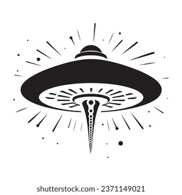 Ufo flying spaceship. World UFO Day. Flying saucer. Vector