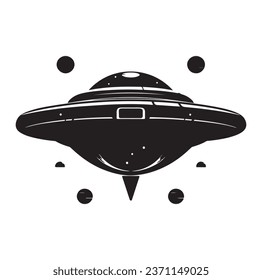 Ufo flying spaceship. World UFO Day. Flying saucer. Vector