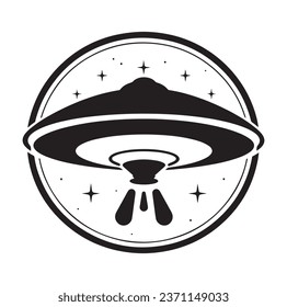 Ufo flying spaceship. World UFO Day. Flying saucer. Vector