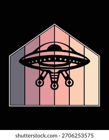 Ufo flying spaceship. World UFO Day. Flying saucer. Vector