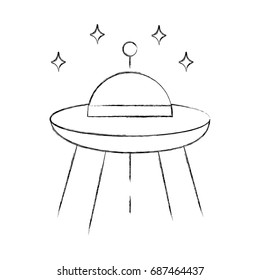 ufo flying with stars