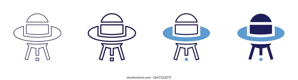 Ufo footage icon in 4 different styles. Thin Line, Line, Bold Line, Duotone. Duotone style. Editable stroke.