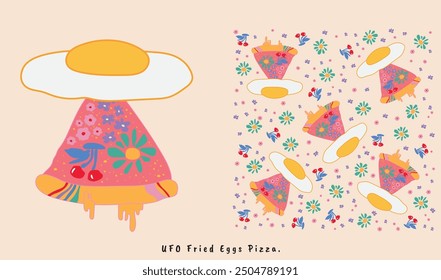 UFO Fried Eggs Pizza Cute