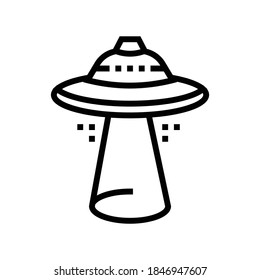 ufo geek line icon vector. ufo geek sign. isolated contour symbol black illustration