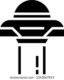 Ufo Glyph Icon - Single Icon, Vector