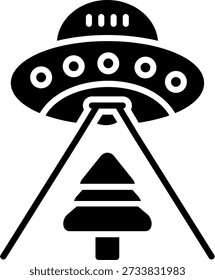 Ufo-Glyphe, Vektorsymbol-Design