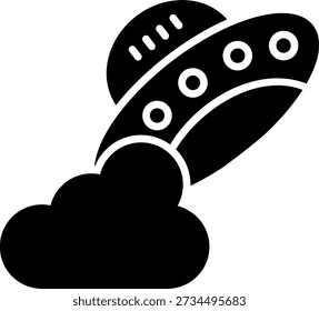 Ufo-Glyphe, Vektorsymbol-Design