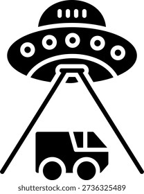 Ufo-Glyphe, Vektorsymbol-Design