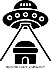 Ufo-Glyphe, Vektorsymbol-Design