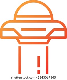 Ufo Gradient Icon - Single Icon, Vector