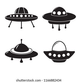 UFO graphic set in different styles