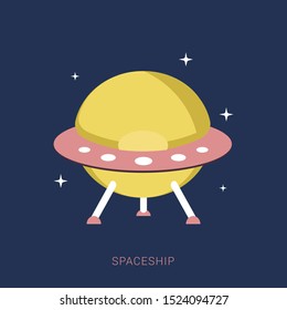 UFO graphic set in different styles. Minimal flat icon