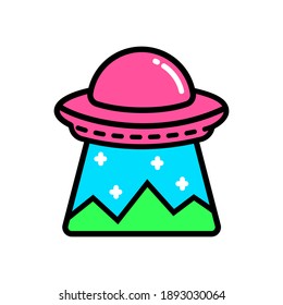 UFO graphic vector set in different styles