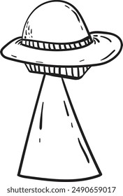 UFO hand drawing digital art