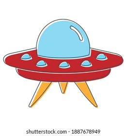 UFO hand drawn design vector illustration