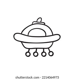UFO. Hand drawn vector illustration.