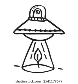 UFO hand drawn vector illustration 