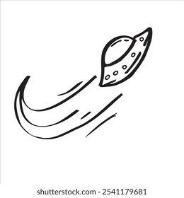 UFO hand drawn vector illustration 