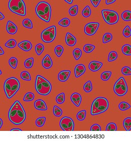 Ufo head seamless pattern - Alien background.