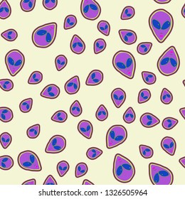 Ufo head seamless pattern - Alien background.