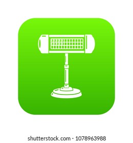 Ufo heater icon green vector isolated on white background