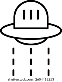 Ufo Hunter Line Vector Icon Design