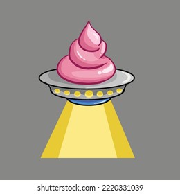 Ufo ICe cream brand, mascot, mark vector illustration