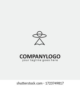 UFO Icon Abstrac flat logo
