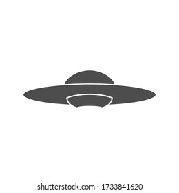 ufo icon alien flying spaceship vector white background