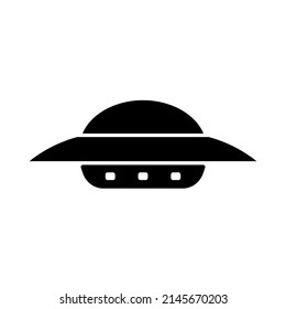 Icono OVNI. Objeto volador desconocido alienígena de forma de platillo. Ilustración vectorial