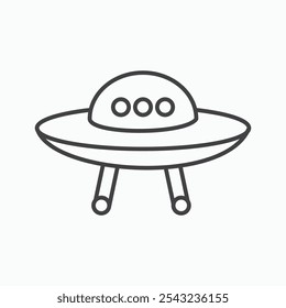 UFO icon in black outlined and solid.